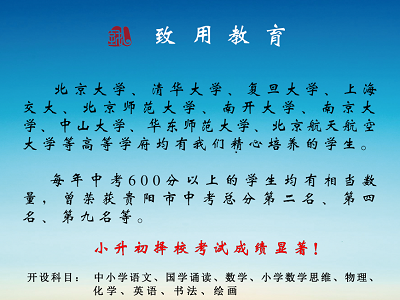 致用教育非学历小初高文化课培训面向全国招生